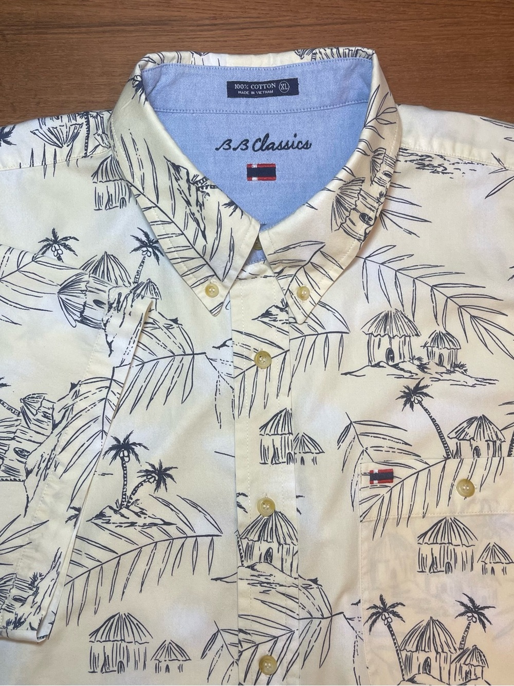 BB Classics Tropical Hawaiian Button Down Shirt Men's Size XL 100% Cotton
